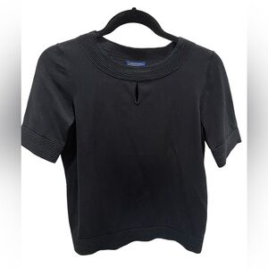 Pendleton black short sleeve keyhole Womens shirt size small